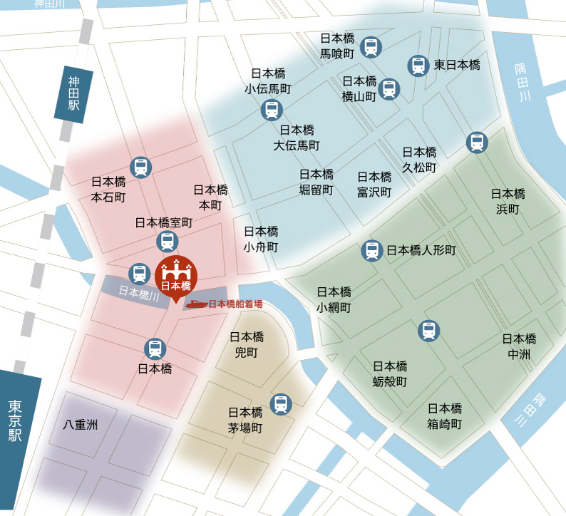 日本橋のエリアマップ